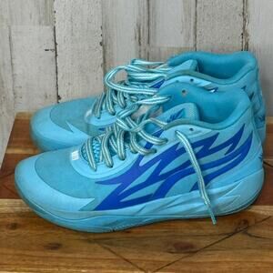 PUMA LaMelo‎ Ball MB.02 Youth Basketball Shoes Blue High Top Size 6